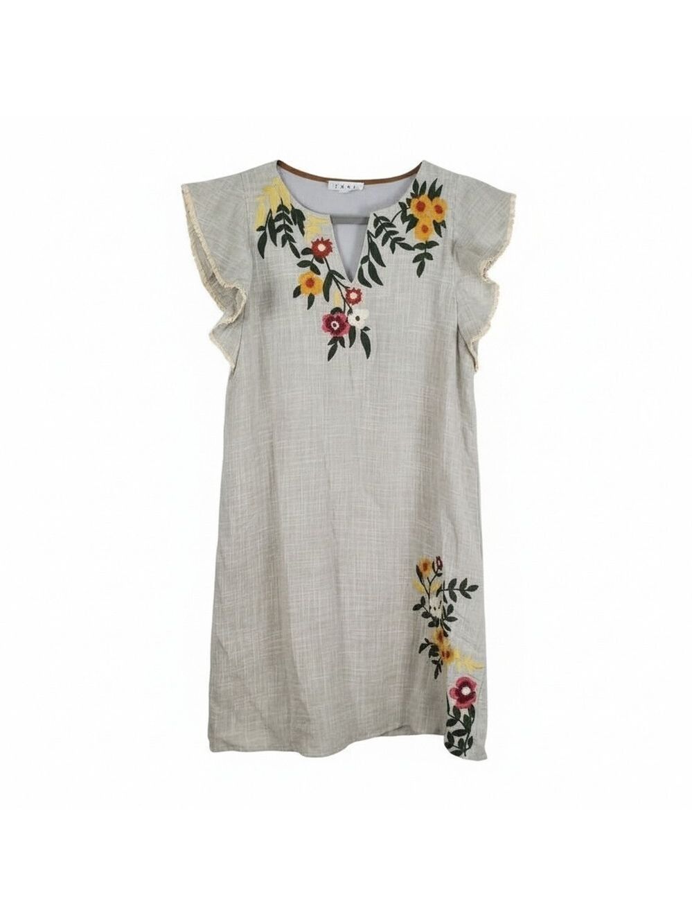 THML Floral Embroidered Boho Chic Dress Medium
